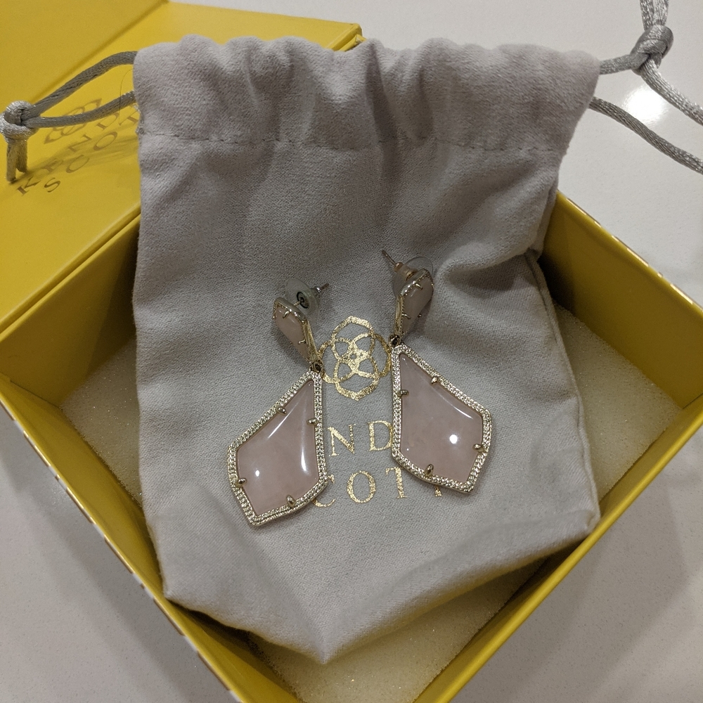Kendra Scott Rose Quartz Alexa Earrings